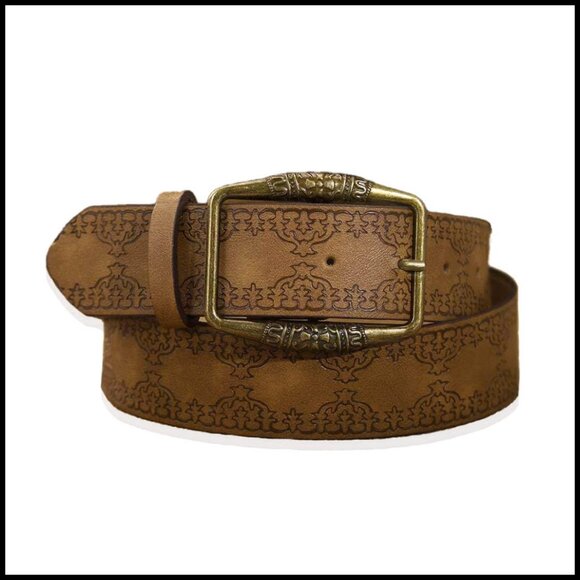Accessories - Vintage Western Cowgirl Belt Elegant Carving Design Polyester Waist Belt